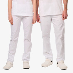 Pantalon Médical Blanc Unisexe en action