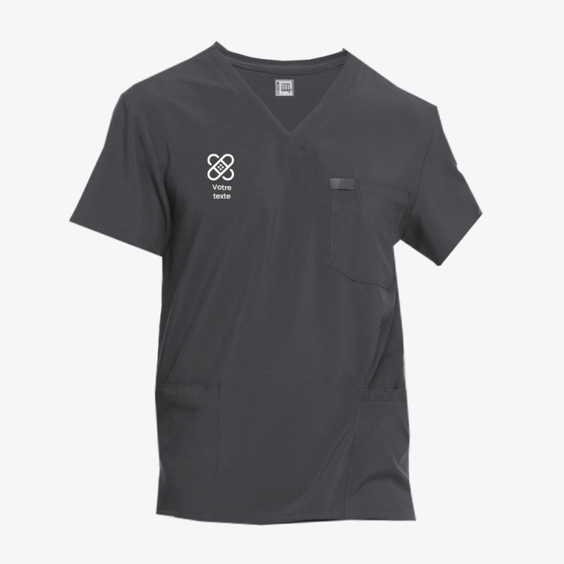 Tunique Médicale Homme Personnalisée gris fonce