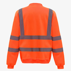 dos sweat haute visibilité orange fluo