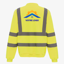 pull de travail jaune fluo personnalisé