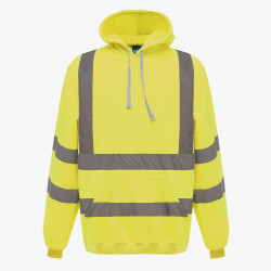 sweat capuche haute visibilité jaune