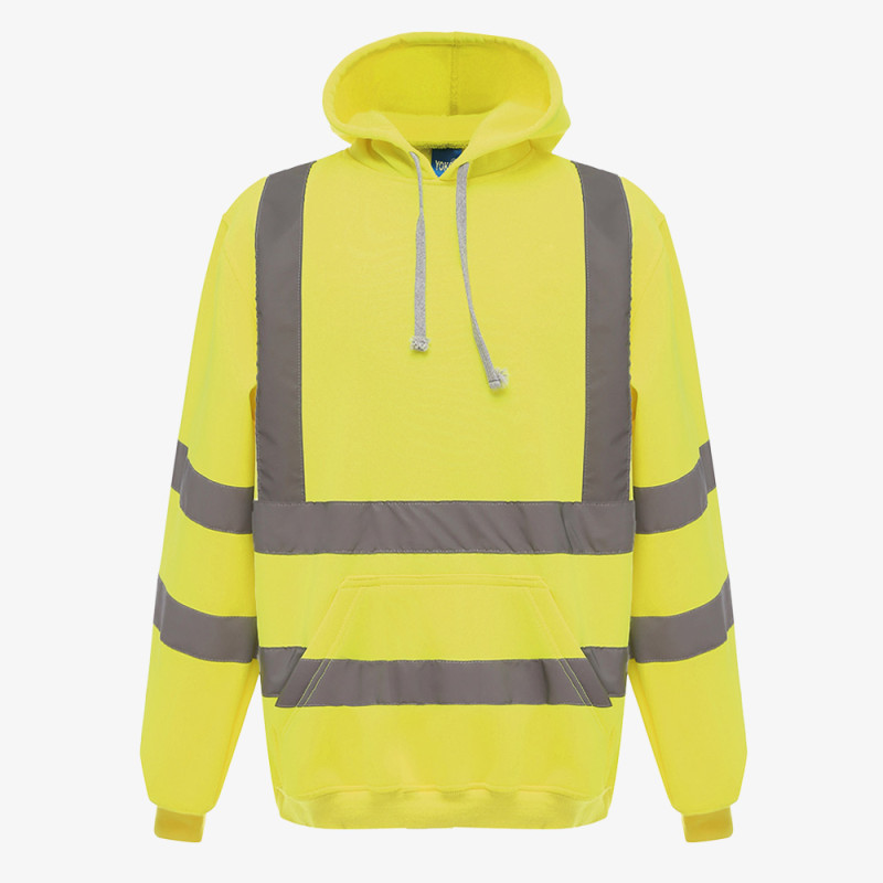 sweat capuche haute visibilité jaune