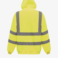 sweat capuche de travail jaune fluo