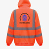 sweat capuche de travail orange personnalisé