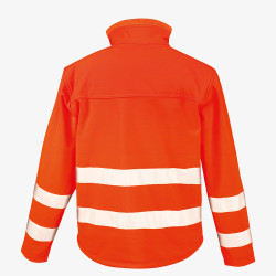 veste softshell haute visibilité orange fluo