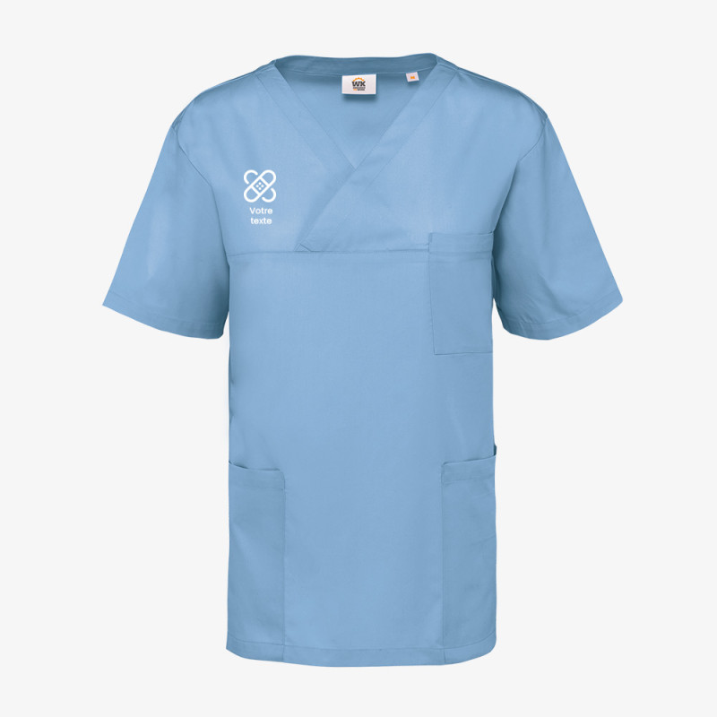 Tunique Médicale Unisexe Personnalisée bleu claire