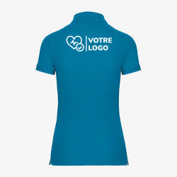 Polo de Travail Femme Personnalisé bleu clair