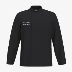 Veste de Cuisine Manche Longue Personnalisée noir face