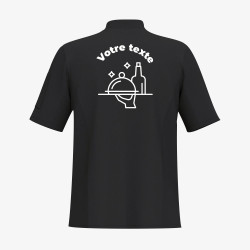 Veste de Cuisine Manche Courte Personnalisée noir dos