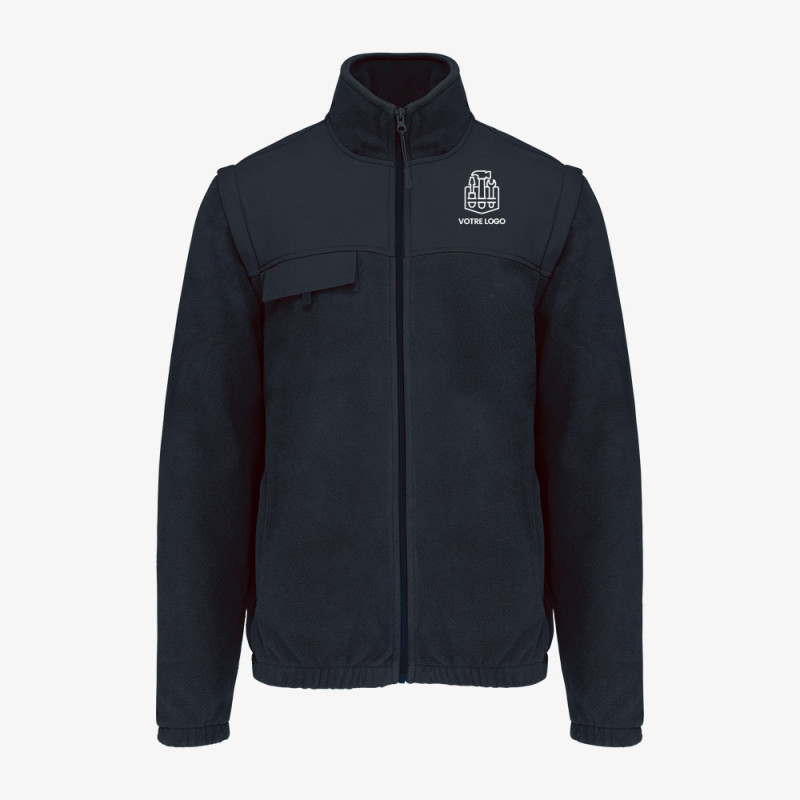 Veste Polaire Manche Amovible Personnalisée Navy