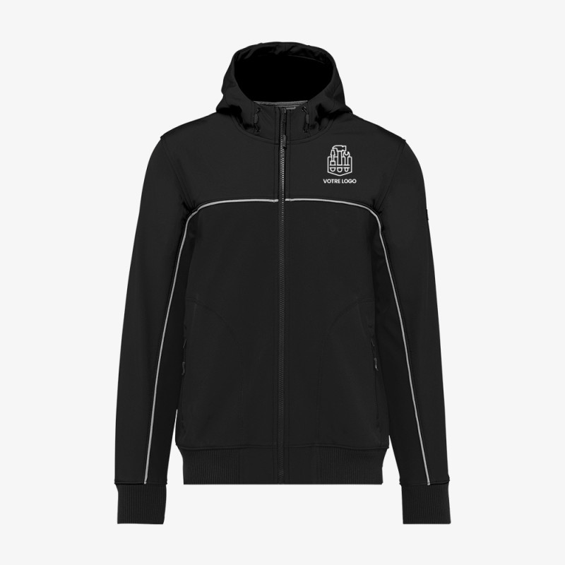 Veste Softshell 3 Couches Personnalisée Noir