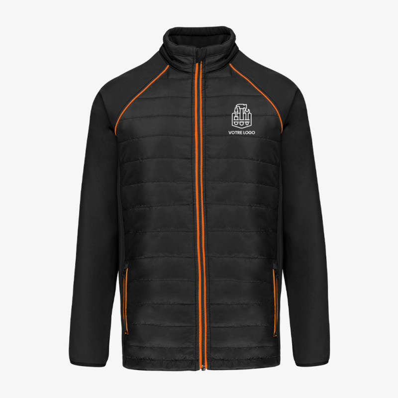 Veste Softshell Bicolore Personnalisée noir - orange