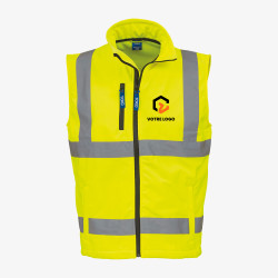 bodywarmer haute visibilité personnalisé jaune
