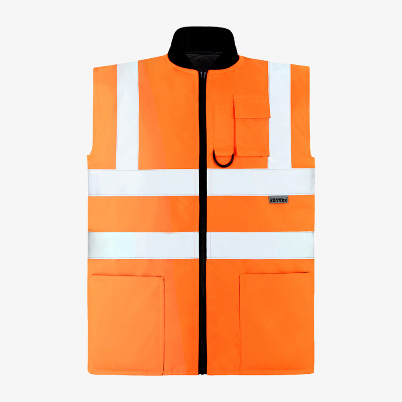 bodywarmer haute visibilité orange fluo