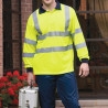 polo manches longues jaune fluo personnalise