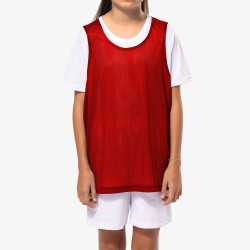 chasuble enfant rouge porté